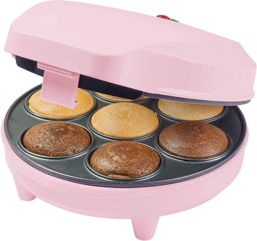 Bestron Cupcake-maker ACC217P Sweet Dreams in retro-design antiaanbaklaag roze - Foto 1