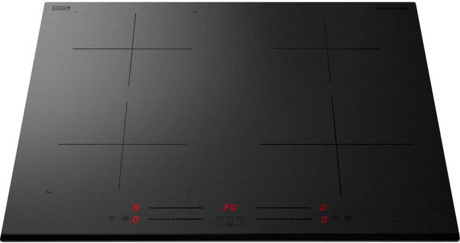 Inventum IKI6035MAT Inbouw inductie kookplaat 60 cm 4 kookzones Bridgefunctie 1- of 2-fase Facetrand voorzijde Matzwart - Foto 1