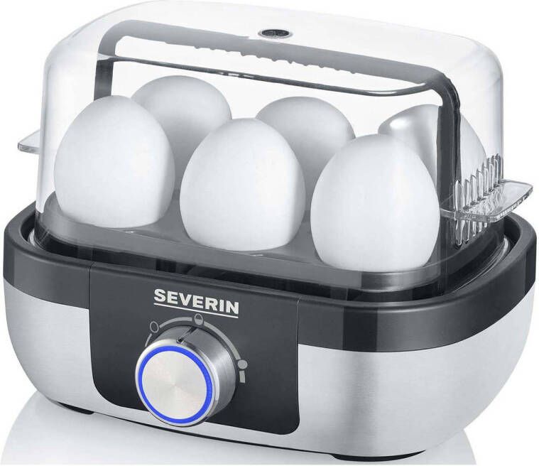 Severin EK 3169 RVS eierkoker voor 6 eieren met pocheerfunctie - Foto 1