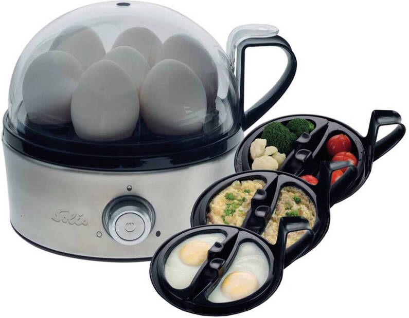 Solis Egg Boiler & More 827 Eierkoker en Groentestomer Zilver - Foto 1