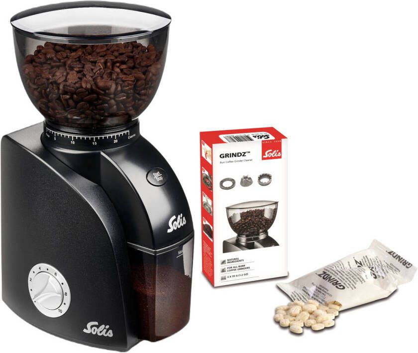 Solis Scala Zero Static 1662 Coffee Grinder Koffiemolen Elektrisch Koffiemaler met 24 Maalinstellingen Antistatisch Inclusief Grindz Reiniging Zwart - Foto 1