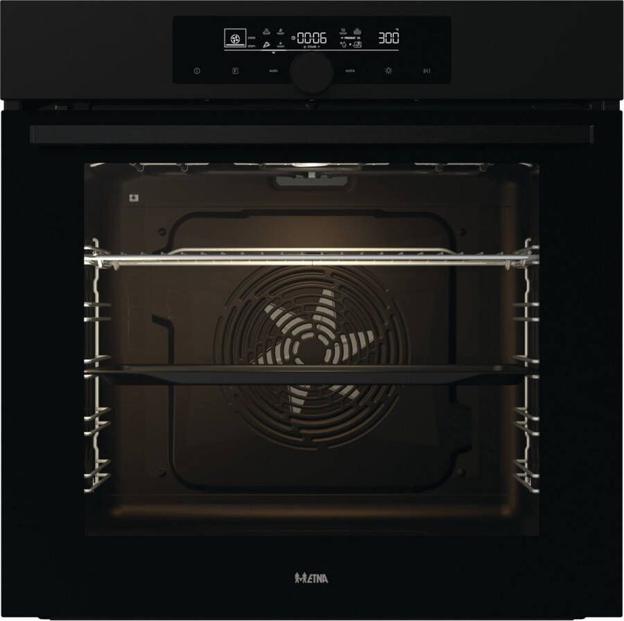 ETNA OM916MZ Inbouwoven Pizza oven (tot 300°C) AirFryer Snel Voorverwarmen Multifunctioneel Matzwart