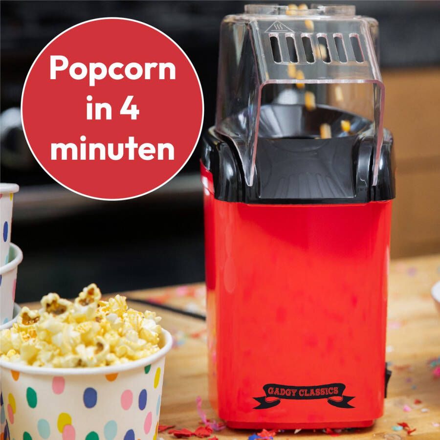 Gadgy Popcorn Machine Hetelucht Popcornmakers 1200 watt 27 cm Popcornmaker Kinderfeestje - Foto 1