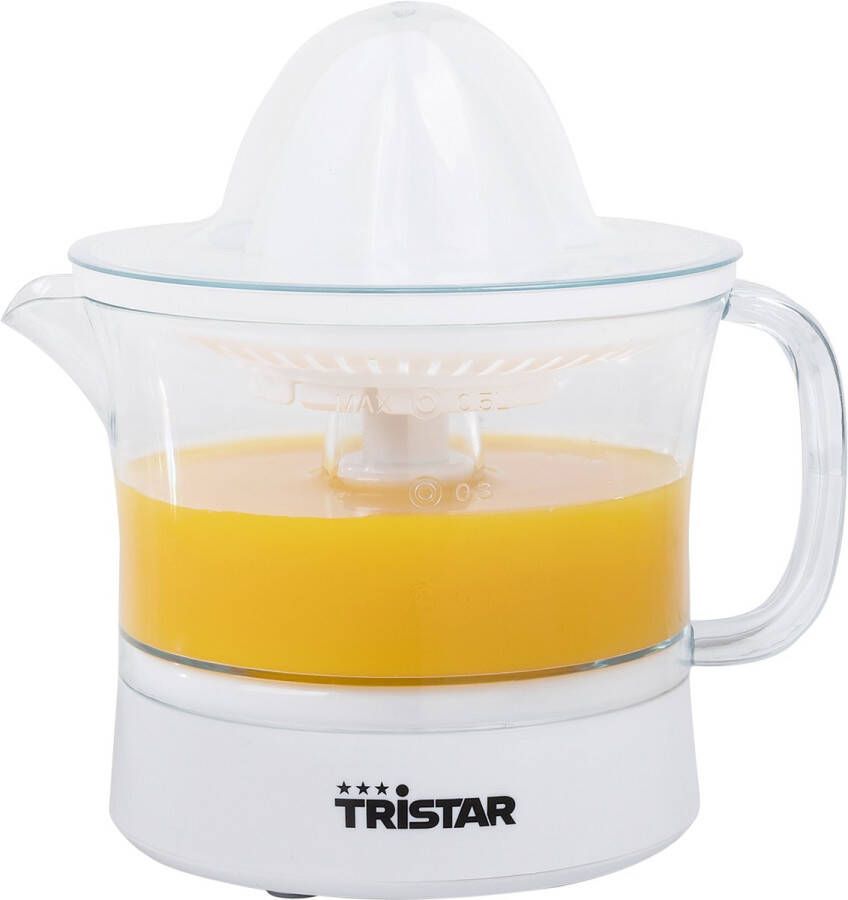 Tristar Citruspers CP-3005 Elektrische Citruspers met afneembare schenkkan Twee perskegels Met pulpfilter 0 5 liter Wit - Foto 1